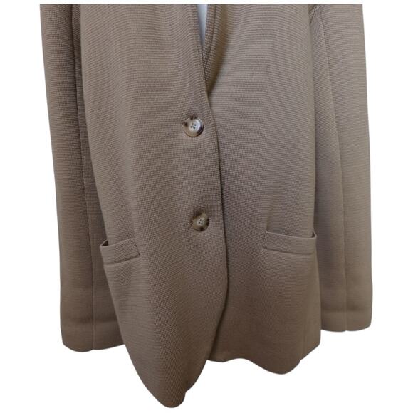 TWP Knit Merino Wool Boyfriend Blazer Jacket In Camel Size L - Picture 3 of 14
